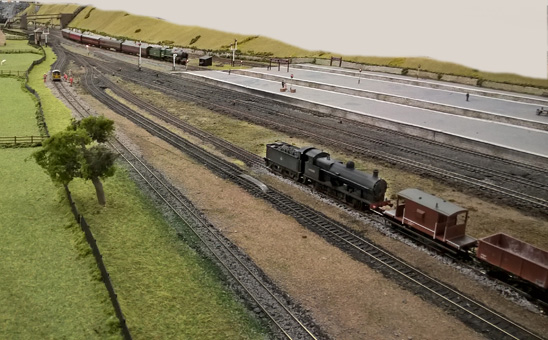 A G2A 0-8-0 engine being manoevred on Chinley sidings
